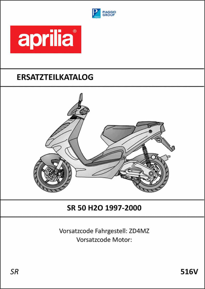 Aprilia SR50 H2O Ersatzteilkatalog, Buchcover