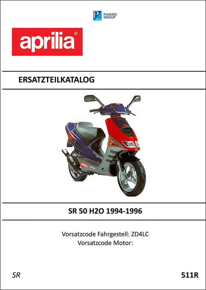 Aprilia SR50 H2O Ersatzteilkatalog, Buchcover
