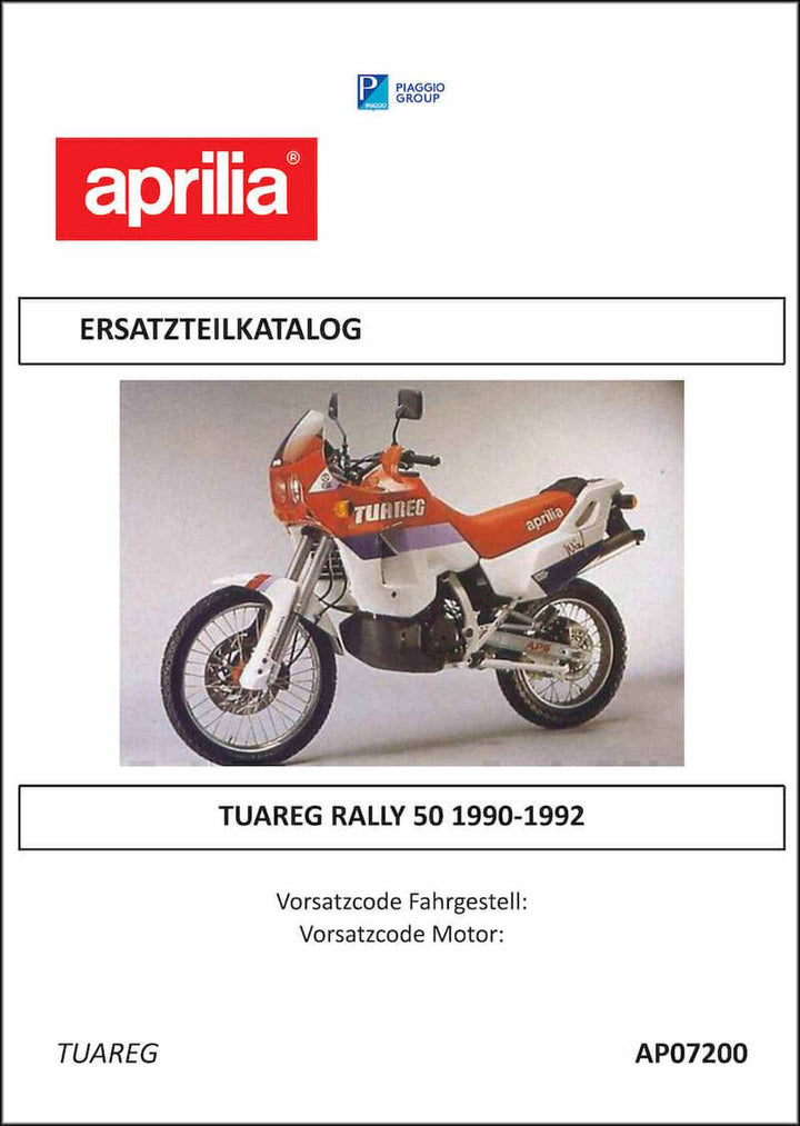 Aprilia Tuareg Rally 50 Ersatzteilkatalog, Buchcover