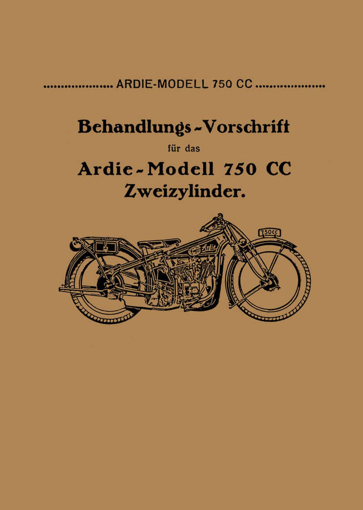Ardie 750 Betriebsanleitung, Buchcover