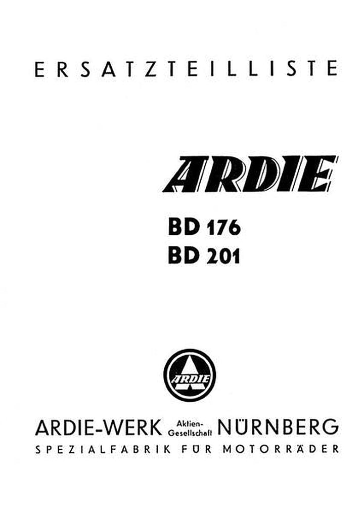Ardie BD176 und BD201 Ersatzteilkatalog, Buchcover