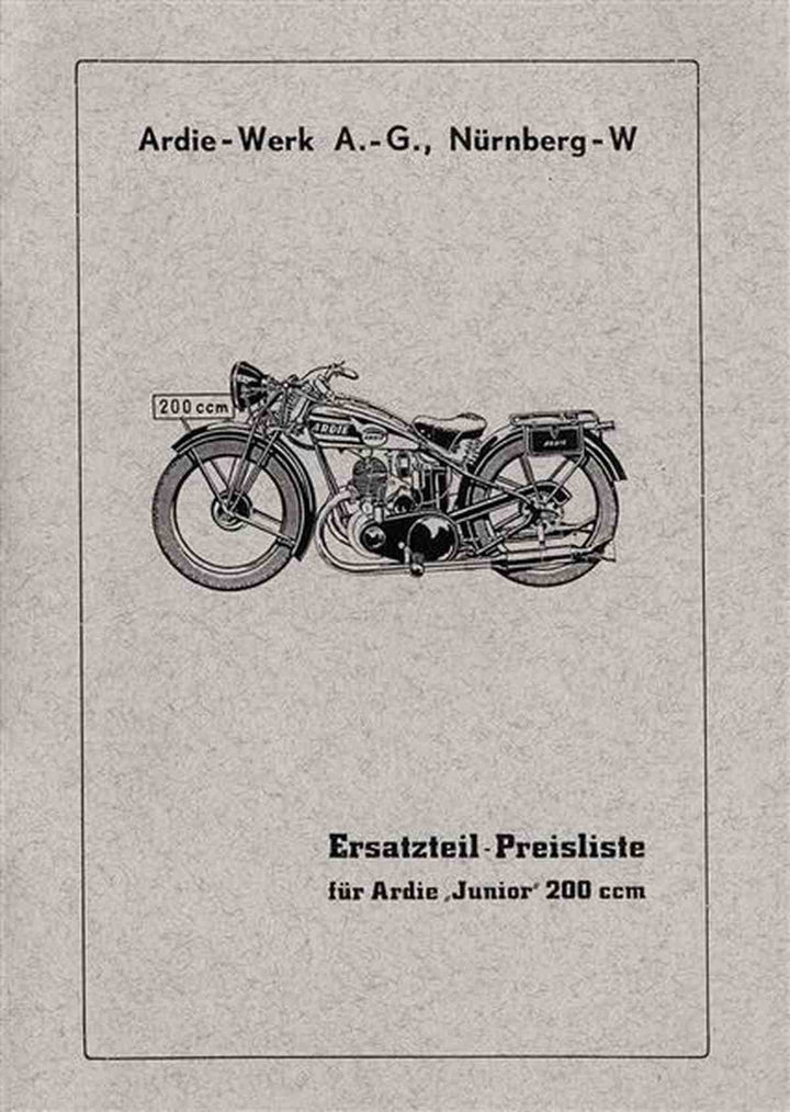 Ardie Junior 200 Ersatzteilkatalog, Buchcover
