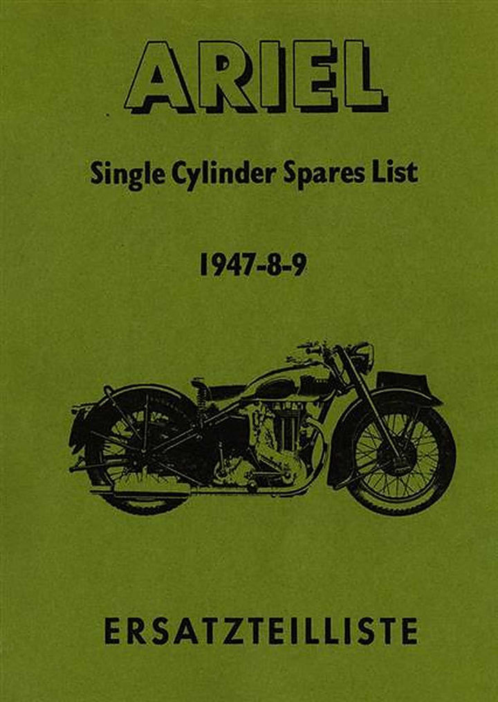 Ariel Einzylinder 1947 bis 1949 Ersatzteilkatalog, Buchcover