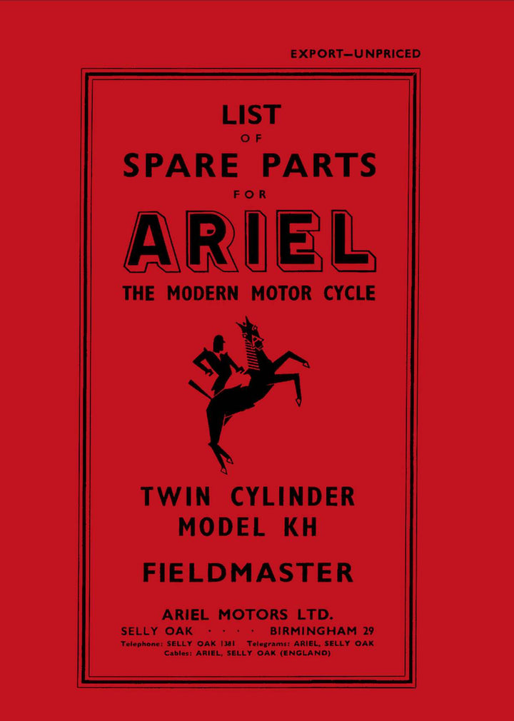 Ariel 500 Twin Cylinder Model KH Fieldmaster Spare Parts, Buchcover