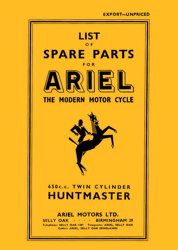 Ariel Motor Cycle Huntmaster 650 ccm Spare Parts, Buchcover
