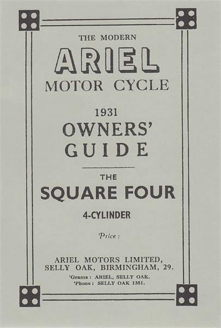 Ariel Motor Cycle Square Four 1931 Owner&