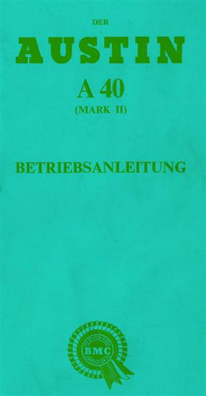 Austin A 40 Mark II, Betriebsanleitung, Buchcover