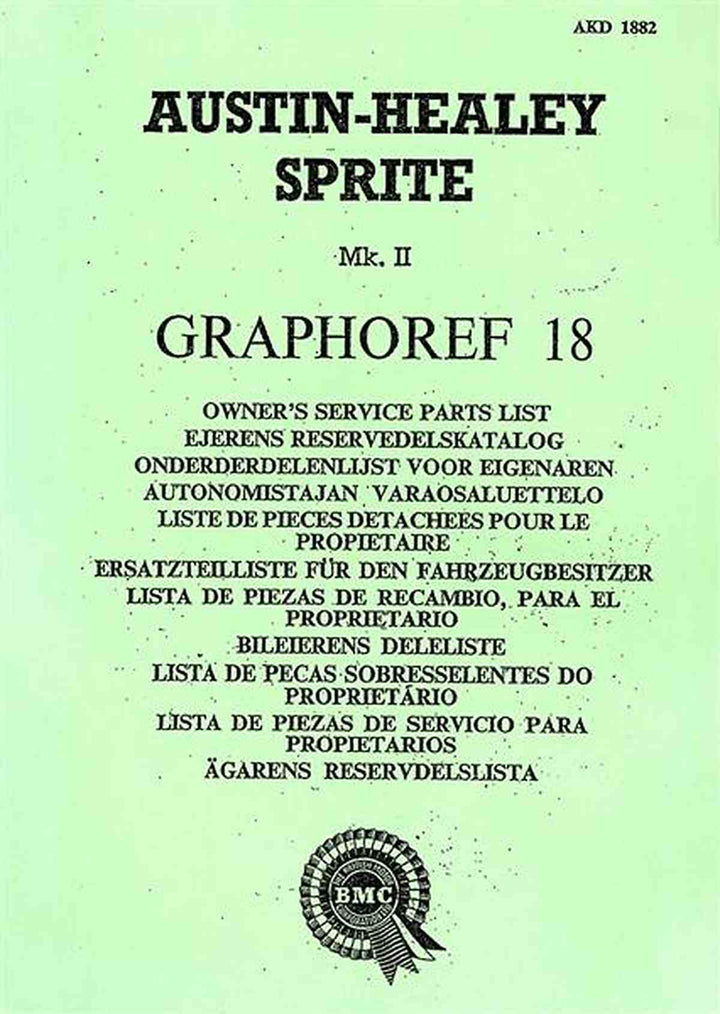 Austin Healey Sprite MK II Graphoref 18 Ersatzteilkatalog, Buchcover