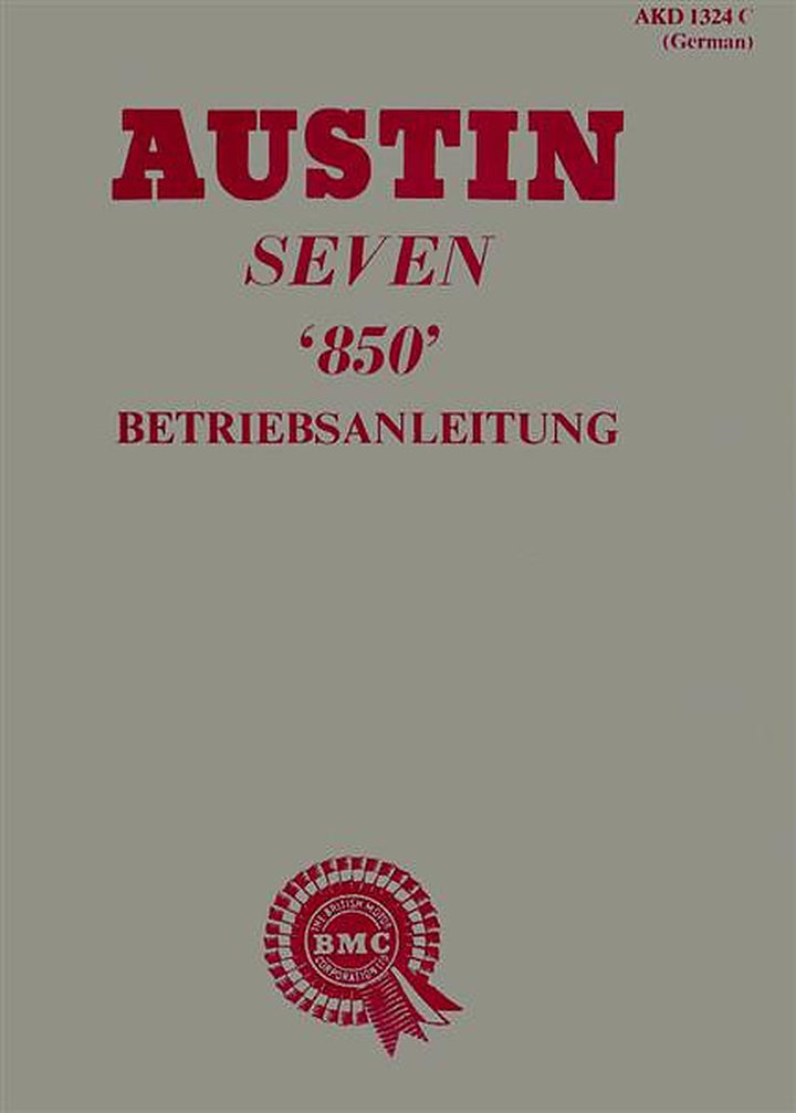 Austin Seven 850 Betriebsanleitung, Buchcover