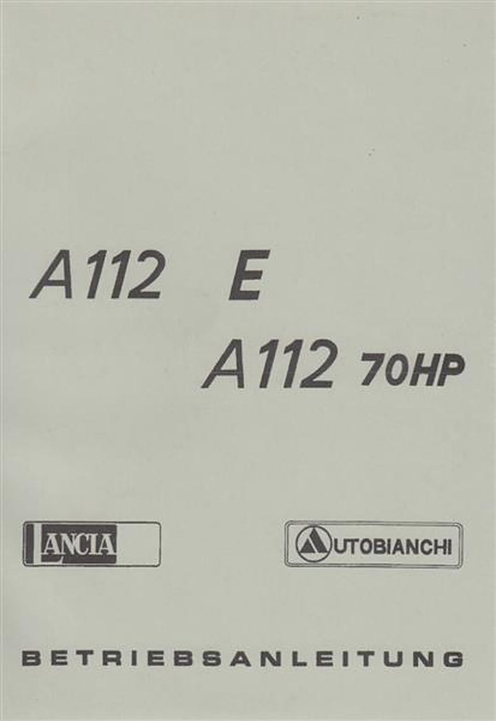 Autobianchi A 112 E und A 112 Abarth, Betriebsanleitung, Buchcover