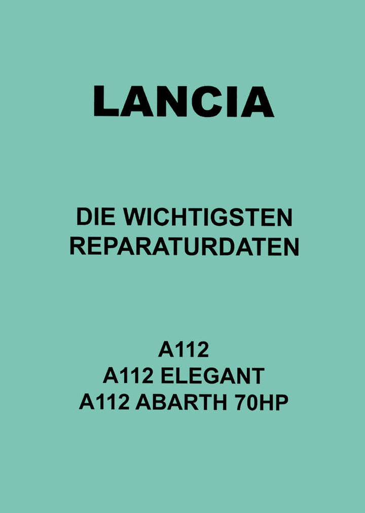 Autobianchi Lancia A112 Reparaturdaten, Buchcover