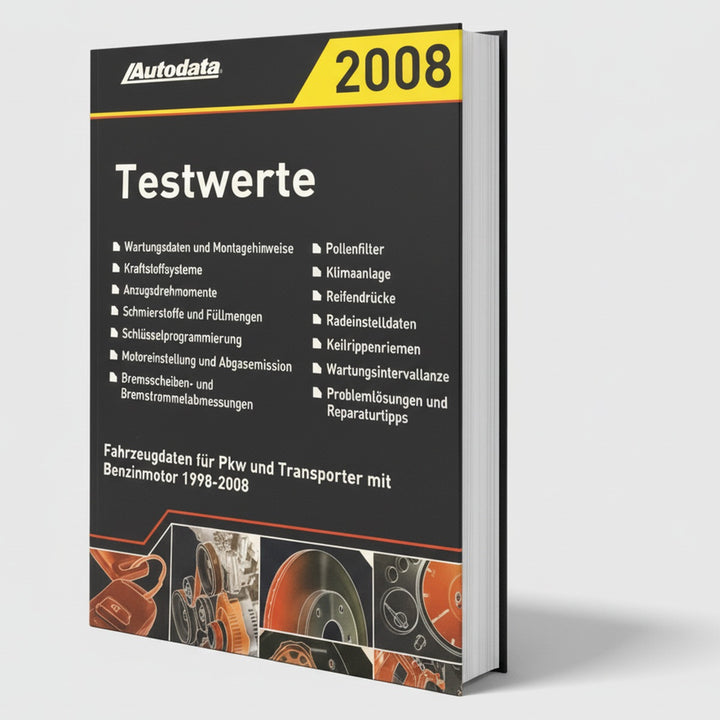 Autodata Testwerte 2008 - Für Benzin PkW und Transporter von 1998-2008, Buchcover