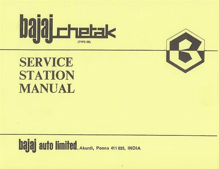 Bajaj Chetak Type 06, (Vespa-Nachbau aus Indien) Service Station Manual, Buchcover