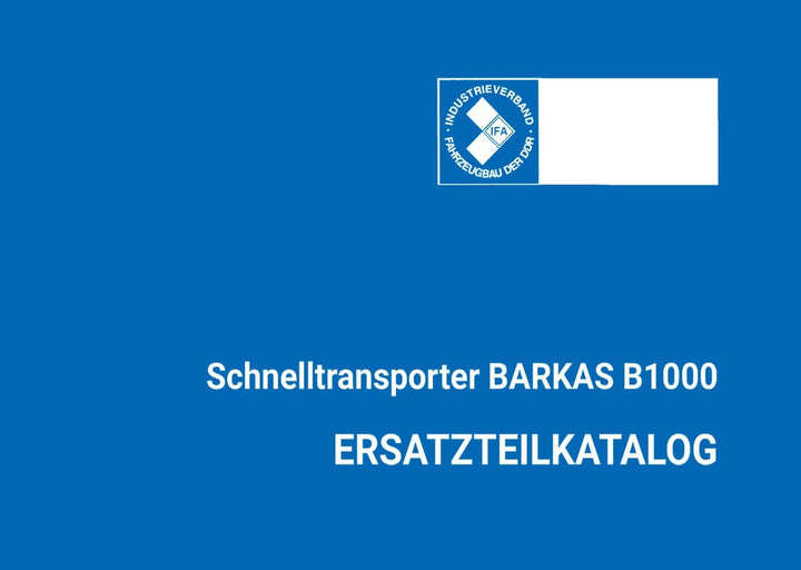 Barkas B 1000 Ersatzteilkatalog, Buchcover