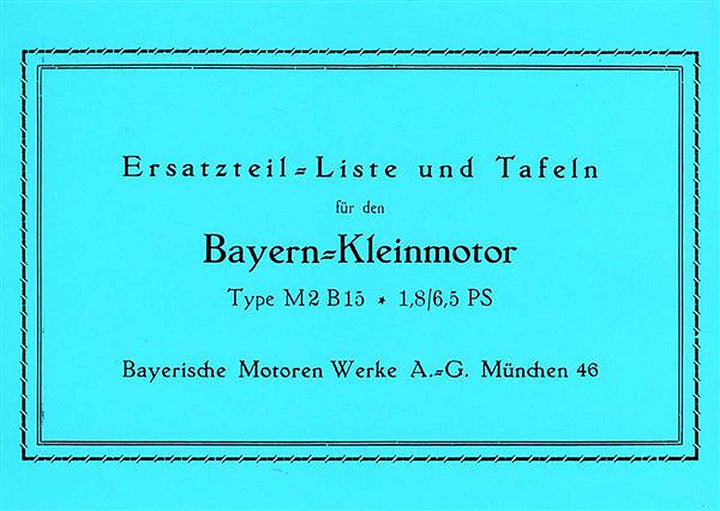 BMW Bayern-Kleinmotor M2B15 Ersatzteilkatalog, Buchcover