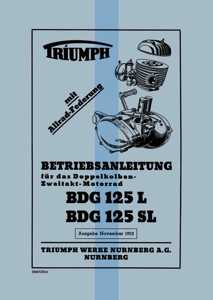 Triumph BDG125 L und BGD125 SL Betriebsanleitung, Buchcover