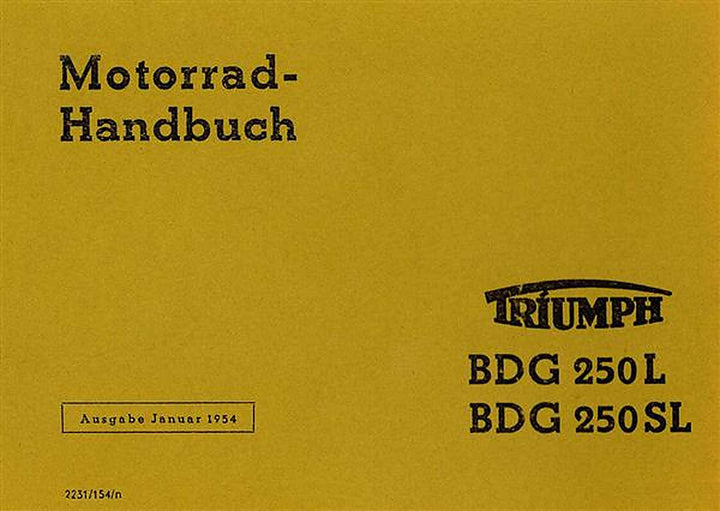 Triumph BDG 250 L und BDG 250 SL Betriebsanleitung, Buchcover