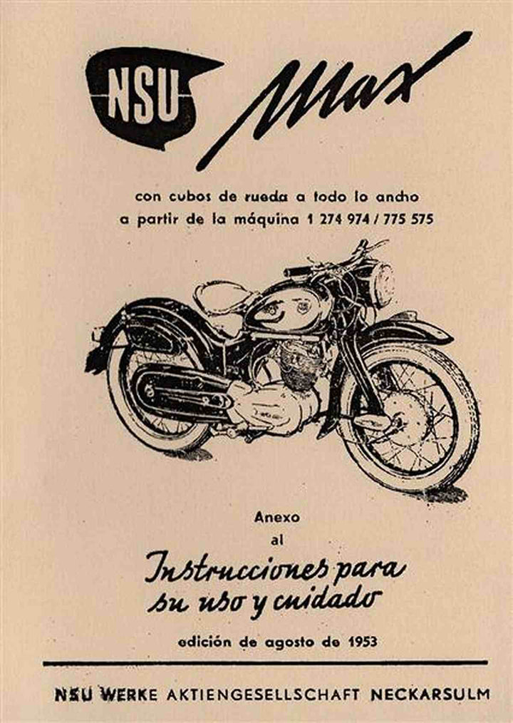 Bedienungsanleitung NSU Max, Buchcover