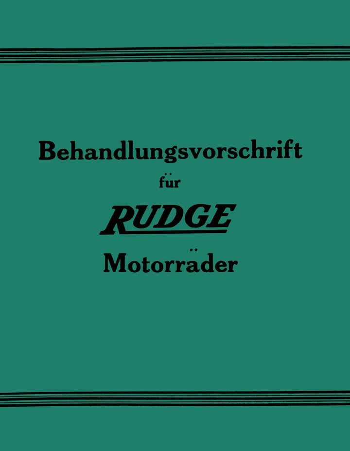 Behandlungsvorschrift für Rudge Motorräder, Buchcover