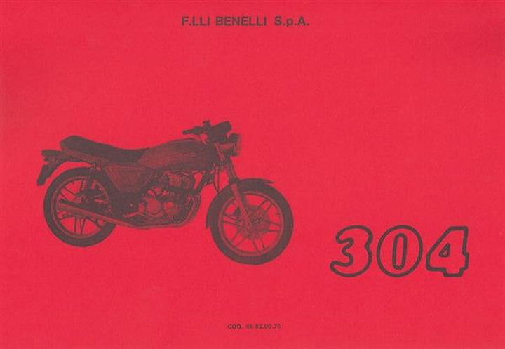 Benelli 304, 4-Zylinder, Viertakt, Ersatzteilkatalog, Buchcover