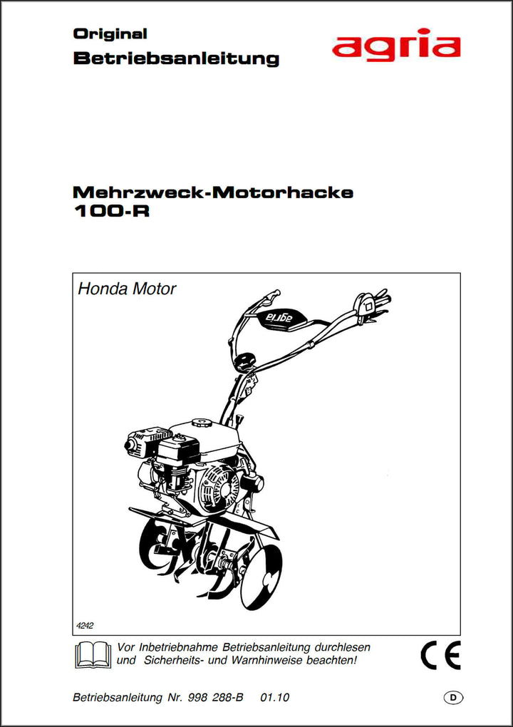 Agria 100-R Betriebsanleitung, Buchcover