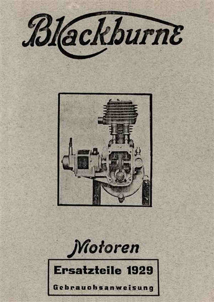 Blackburne Motoren Betriebanleitung und Ersatzteilkatalog, Buchcover