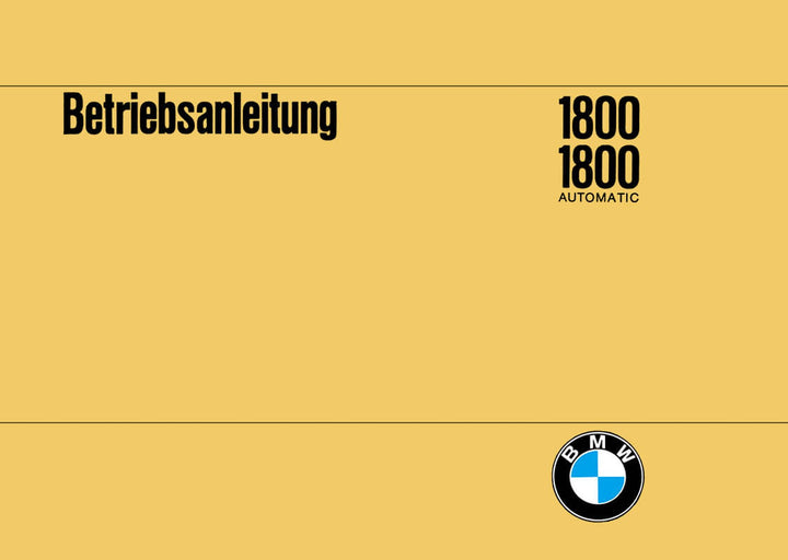 BMW 1800 und 1800 Automatic Betriebsanleitung, Buchcover