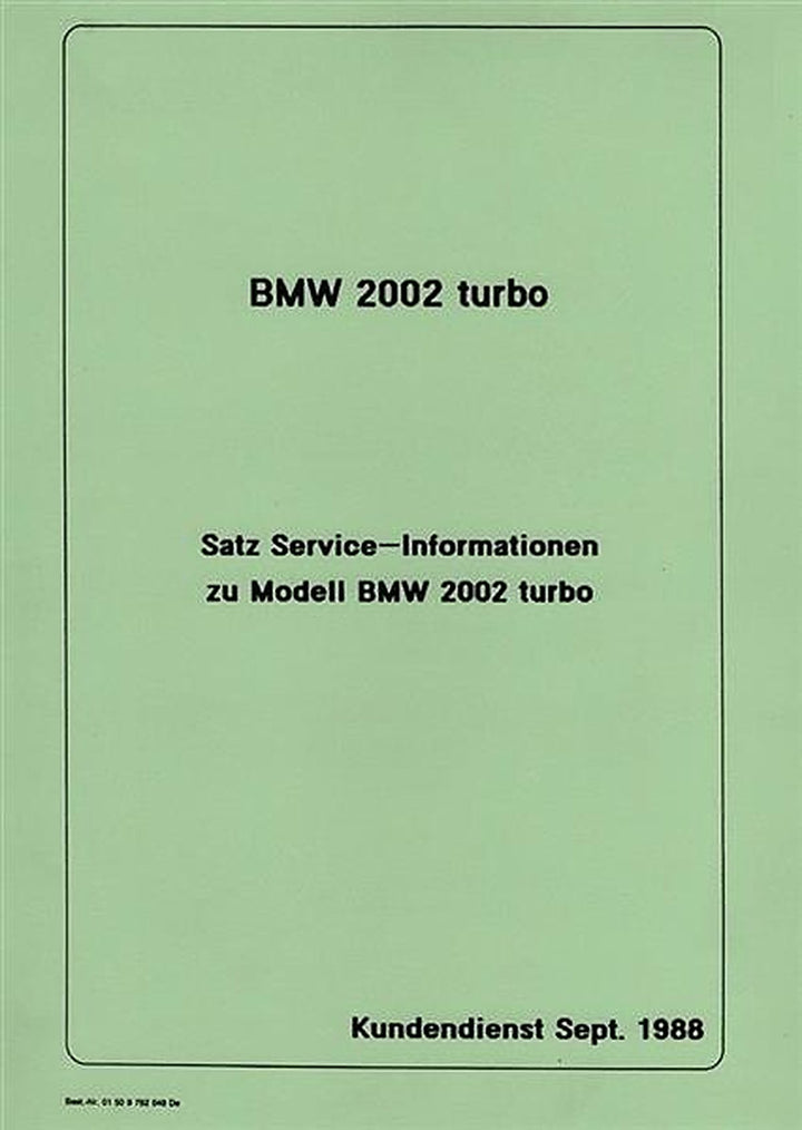 BMW Turbo 2002 Service-Informationen, Buchcover