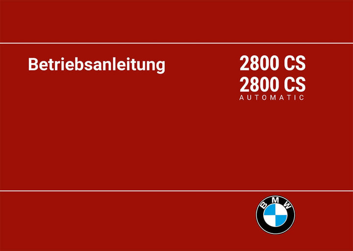 BMW 2800 CS und Automatic Betriebsanleitung, Buchcover