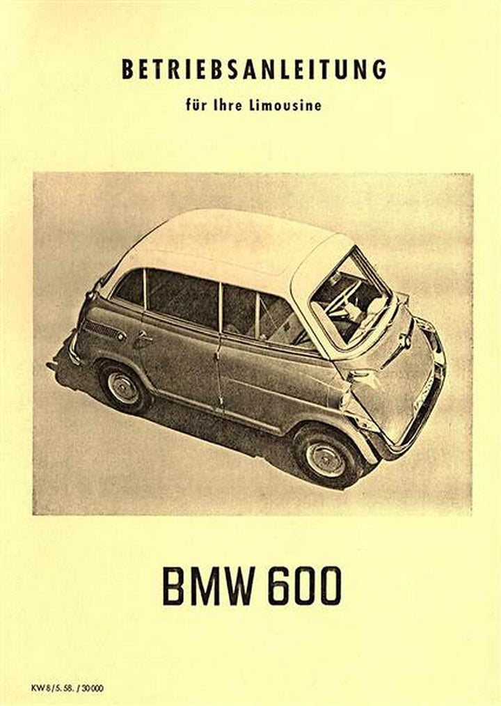 BMW 600 Bedienungsanleitung, Buchcover