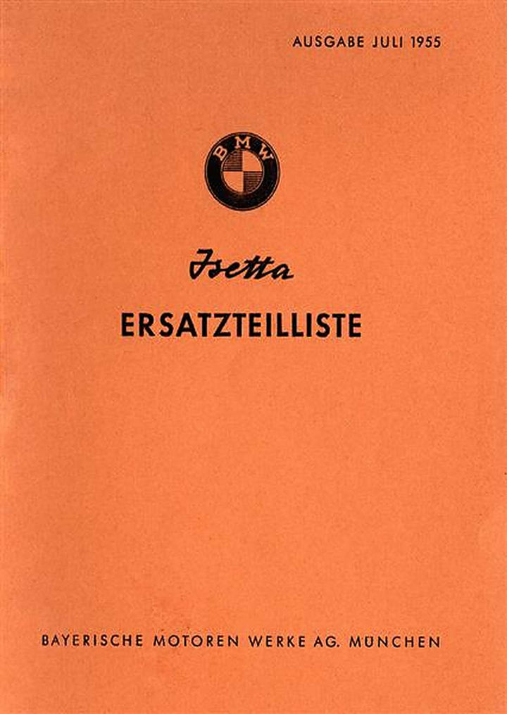 BMW Isetta Ersatzteilkatalog, Buchcover