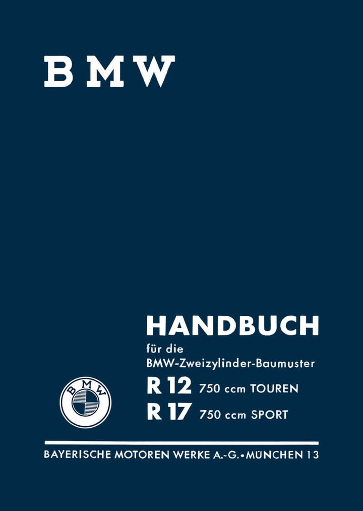 BMW R12 und R17 Betriebsanleitung, Buchcover