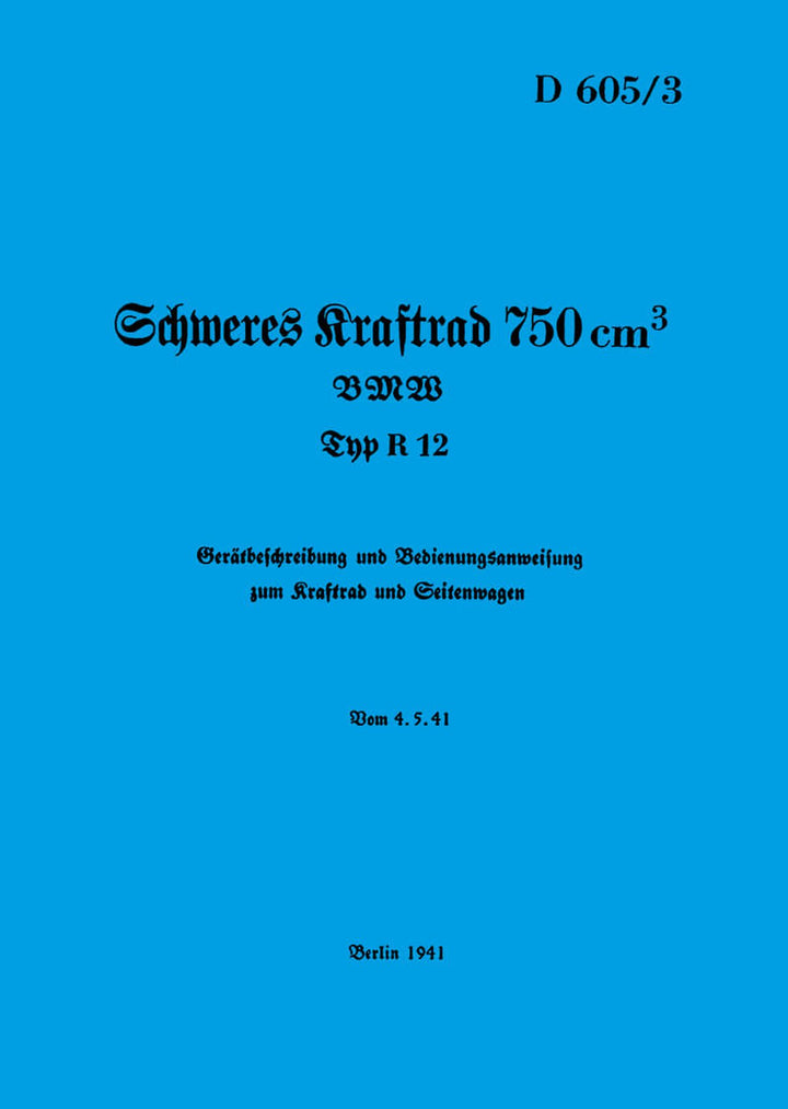 BMW R12 WH Betriebsanleitung, Buchcover