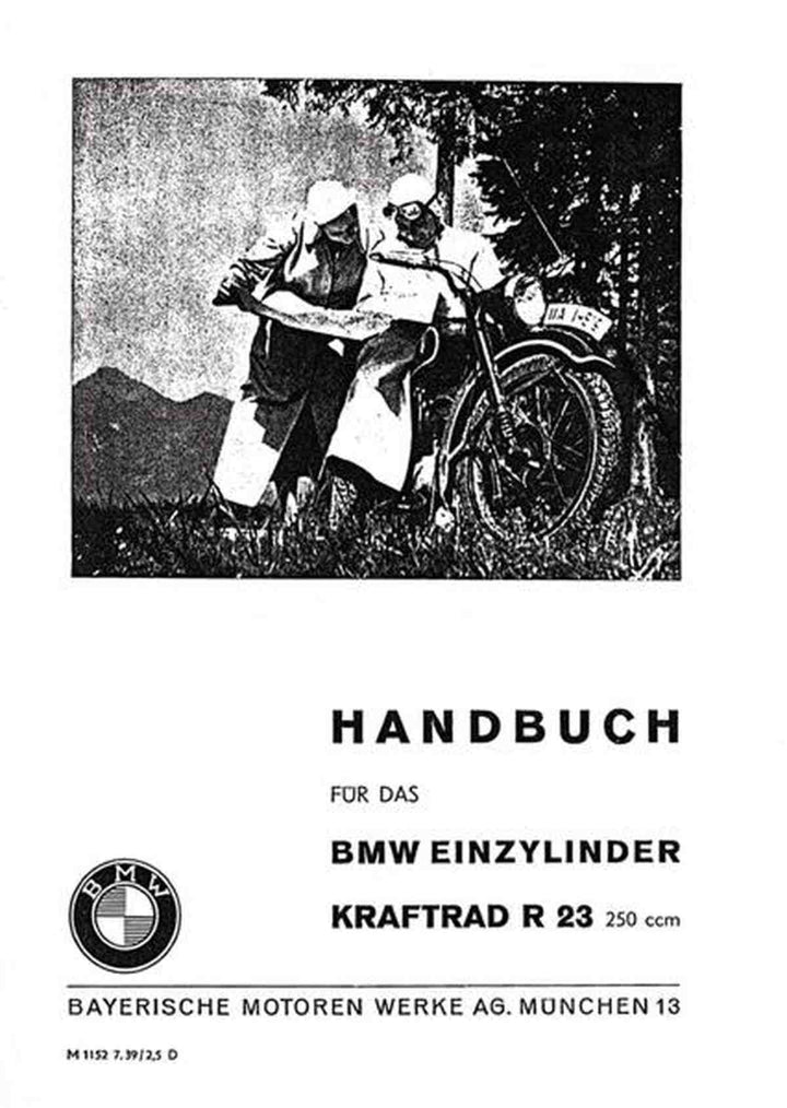BMW Einzylinder Kraftrad R23 Betriebsanleitung, Buchcover