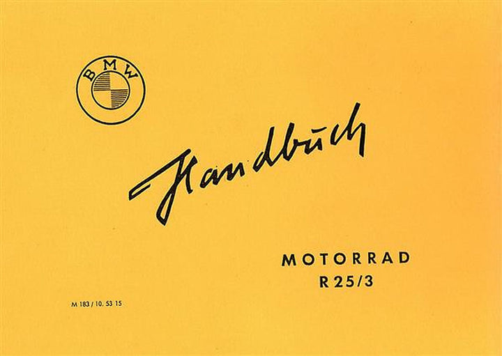 BMW R25/3 Betriebsanleitung, Buchcover