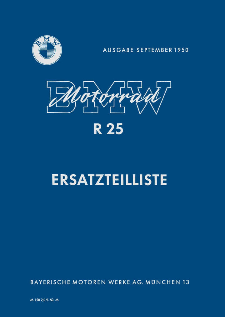 BMW R25 Ersatzteilkatalog, Buchcover