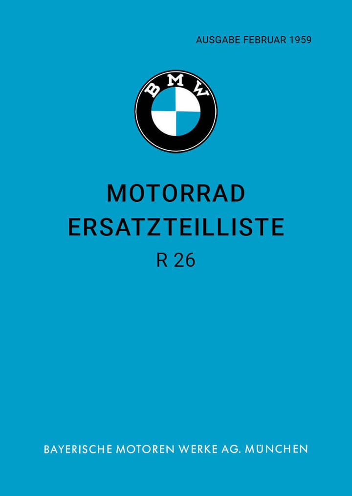 BMW R26 Ersatzteilkatalog, Buchcover