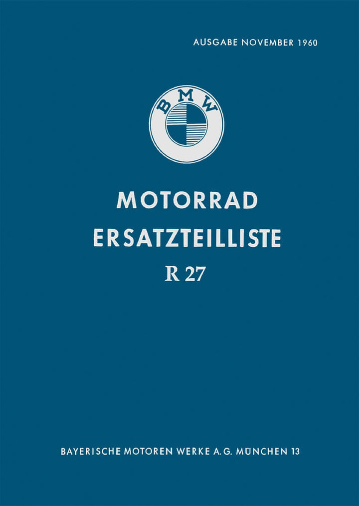 BMW R27 Ersatzteilkatalog, Buchcover