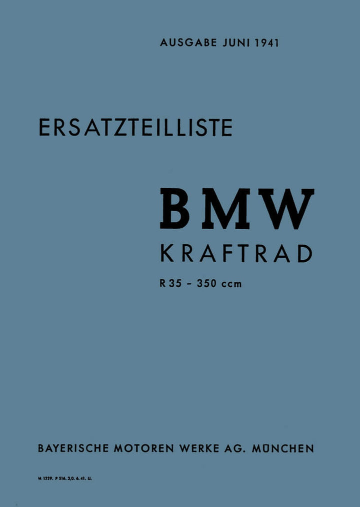 BMW R35 Ersatzteilkatalog, Buchcover