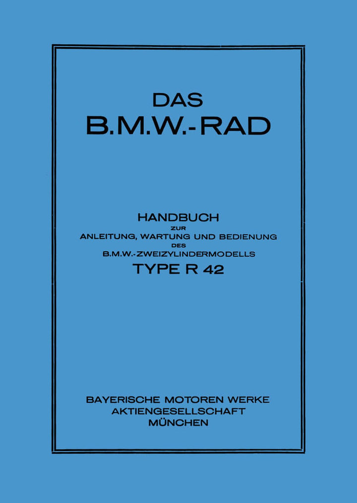 BMW R42 Betriebsanleitung, Buchcover