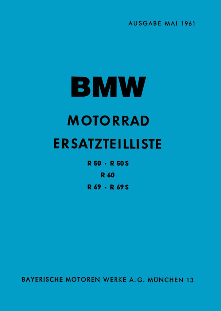 BMW R50 50S R60 R69 R69S Ersatzteilkatalog, Buchcover