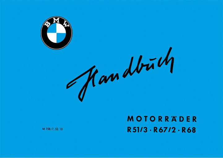 BMW R51/3 R67/2 R68 Betriebsanleitung, Buchcover