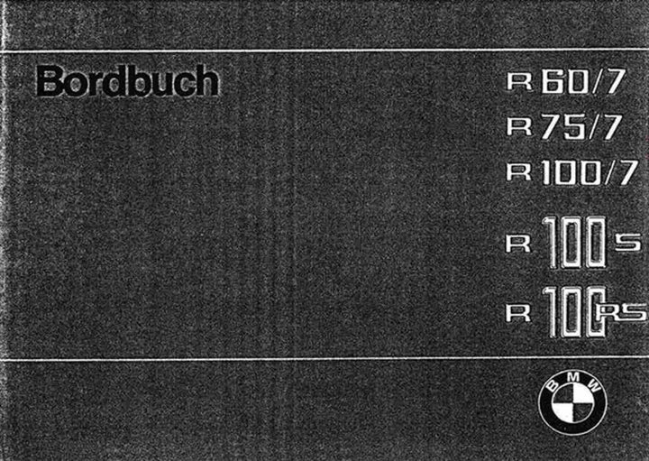 BMW R60/7 R75/7 R100/7 R100/S R100/RS Betriebsanleitung, Buchcover