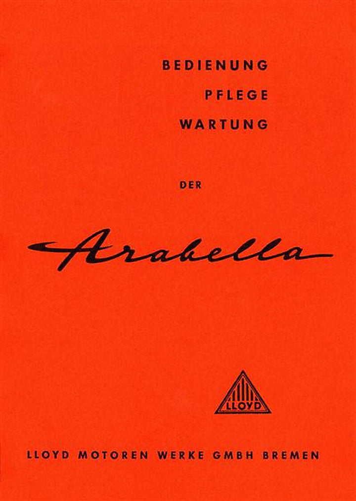 Lloyd Arabella Betriebsanleitung, Buchcover