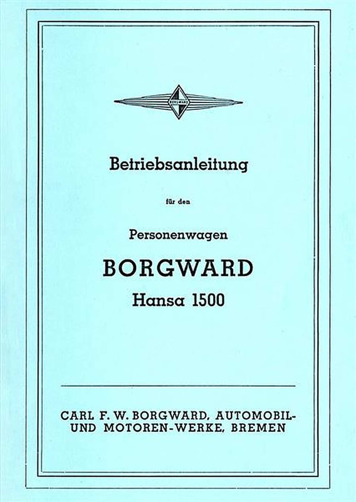Borgward Hansa 1500 Betriebsanleitung, Buchcover