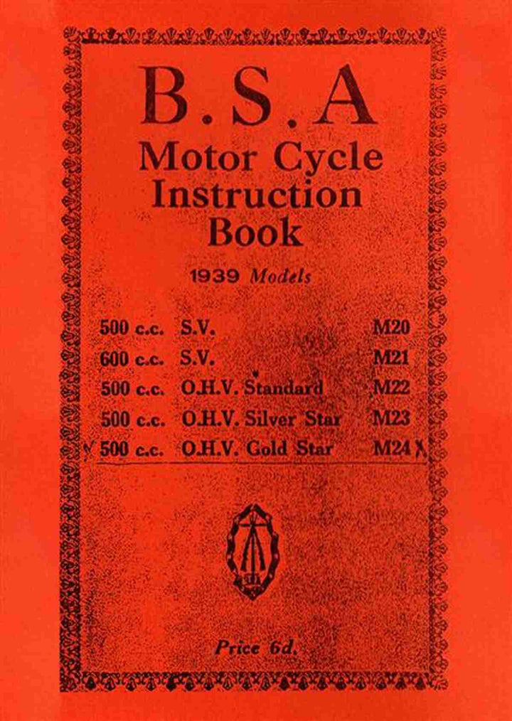 BSA Modelle 1939 Betriebsanleitung, Buchcover