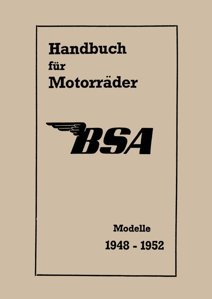 BSA Motorräder 1948 bis 1952 Handbuch, Buchcover