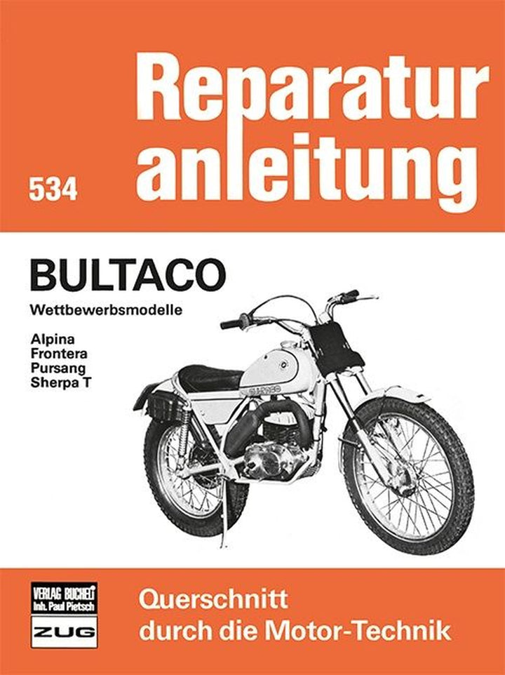 Bultaco Wettbewerbsmodelle - Reparaturbuch, Buchcover