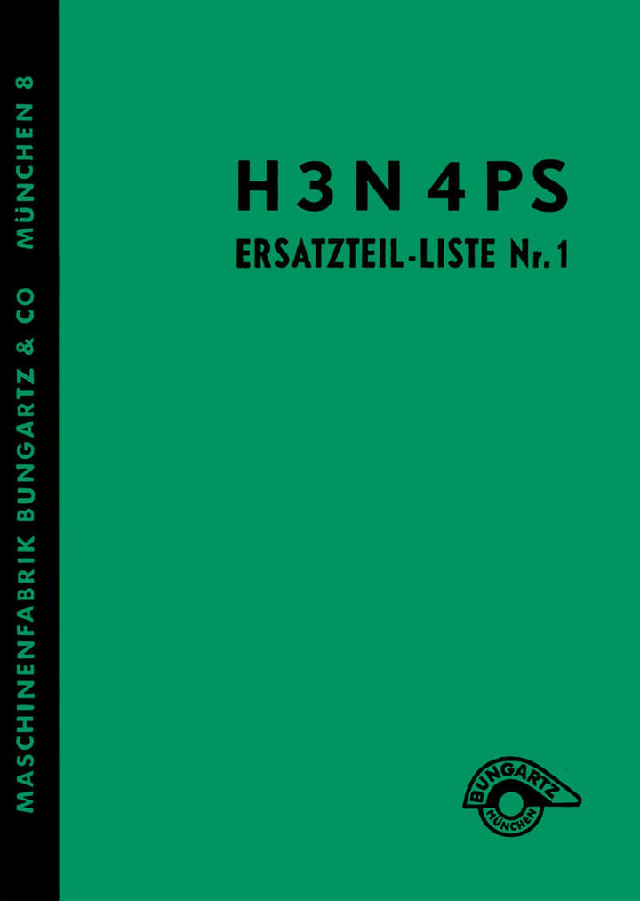 Bungartz Hackfräse H3N mit 4 PS Ersatzteilkatalog, Buchcover