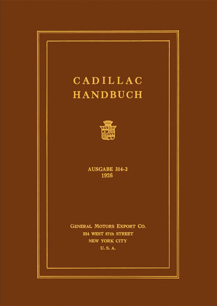 Cadillac V8, 1926, 5,2 Liter, Betriebsanleitung, Buchcover